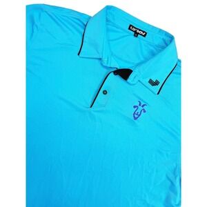 LIV Golf RangeGoats GC Men's Polo XL Sky Blue Purple Goat Performance